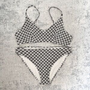 H&M Black White Geometric Bikini